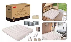 COLCHAO INFLAVEL CASAL COM BOMBA 198X180X25CM TOMATE MC-38
