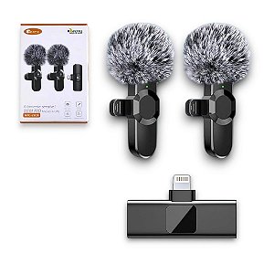 KIT MICROFONE DE LAPELA BLUETOOTH 5.2 IPHONE ONEX MIC-2909