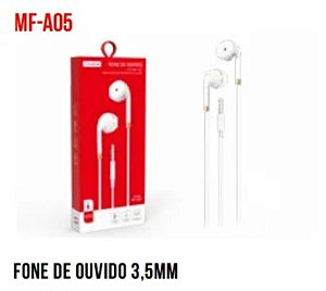 FONE DE OUVIDO ESTEREO P3 1.2M TOMATE MF-A05