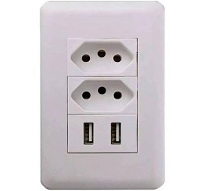 TOMADA DE PAREDE TRIPOLAR USB 2.0 110/250V ONEX EX-5612T