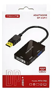ADAPTADOR DISPLAY PORT 3 EM 1 DVI HDMI VGA TOAMTE MTV-702