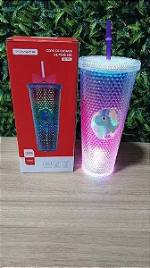 COPO DE PLASTICO ESCAMA DE PEIXE COM LED 750ML TOMATE AK-7516