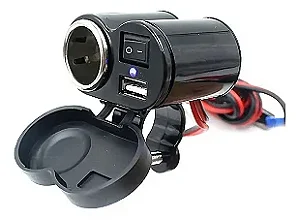 CARREGADOR USB E ACENDEDOR PARA MOTO 45V ONEX CAR-6507