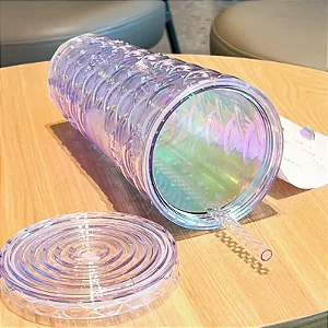 COPO DE PLASTICO ESCAMA DE PEIXE C/LED 750ML TOMATE AK-7514
