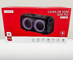CAIXA DE SOM BLUETOOTH RGB 120W TOMATE MTS-1005