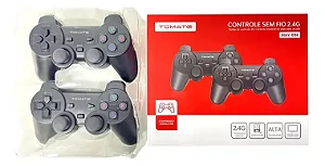 KIT DOIS CONTROLES DE VIDEO GAME SEM FIO 2.4G TOMATE MAY-004