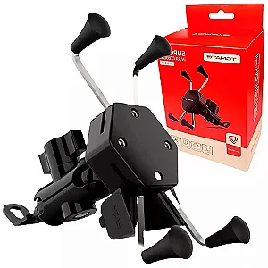 SUPORTE DE CELULAR PARA MOTOCICLETA COM CARREGADOR 5V 2A TOMATE MTG-051
