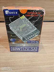 FONTE CHAVEADA 12V 5A 60W 110/220V ONEX FT-5803-5A