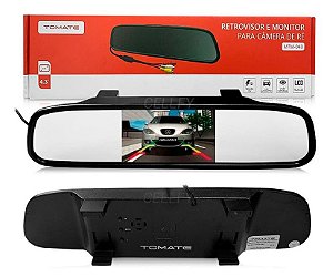 RETROVISOR E MONITOR PARA CAMERA DE RE TOMATE MTM-043
