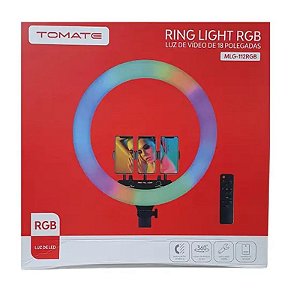 RING LIGHT RGB 18" COM TRIPE TOMATE MLG-112RGB