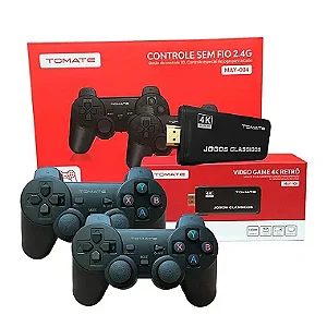 VIDEO GAME 4K RETRO 2 CONTROLES COM FIO TOMATE MAY-008