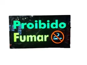 LETREIRO LUMINOSO DE LED PROIBIDO FUMAR TOMATE MPL-6623