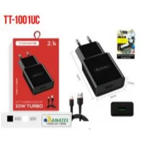 CARREGADOR PARA TYPE-C TURBO 10W 2.1A TOMATE TT-1001UC