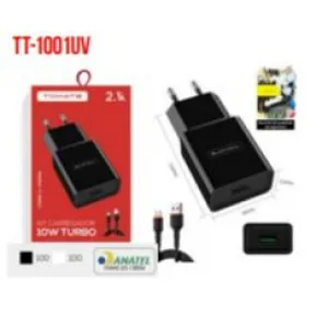 CARREGADOR PARA V8 TURBO 10W 2.1A TOMATE TT-1001UV