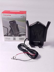 SUPORTE DE CELULAR PARA MOTO COM USB TOMATE MTG-049
