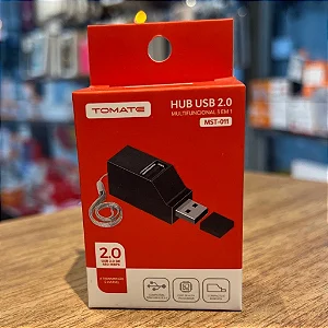 HUB MULTIFUNCIONAL COM 3 PORTAS USB 2.0 TOMATE MST-011