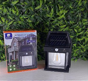 LUMINARIA DE PAREDE SOLAR COM SENSOR DE PRESENÇA 5.5V ONEX LAN-7082