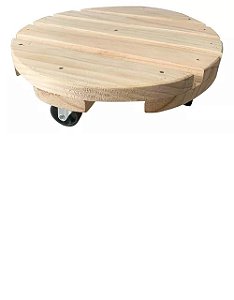 Suporte Para Vaso De Plantas Redondo Pinus Suporte 30 cm Jardim Suculentas Carrinho