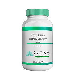 Colágeno Hidrolisado - 500 mg - Prevenção de rugas e fortalece cabelos