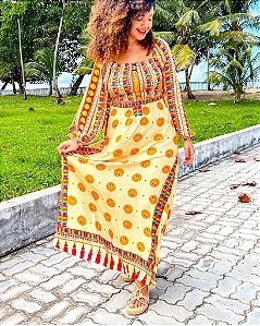 SAIA LASTEX-  COLEÇÃO - SORRISO-AMARELO