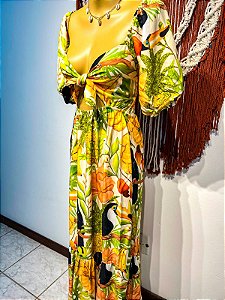 VESTIDO LAÇO -  COLEÇÃO - AURA SERENA- VERDE