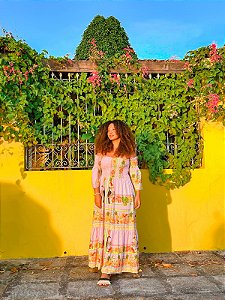 VESTIDO LASTEX CIGANA-  COLEÇÃO - AURA SERENA- LILÁS