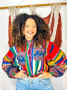 BLUSA BOTÕES - ALTO VERÃO -ESTAMPADO - VISCOSE PRÉ LAVADO