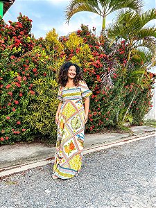 VESTIDO MANGA PRINCESA - ALTO VERÃO-VERDE- VISCOSE PRÉ LAVADO