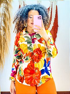 CAMISA LARISSA-  COLEÇÃO - TROPICAL VIBRANTE- COLORIDO