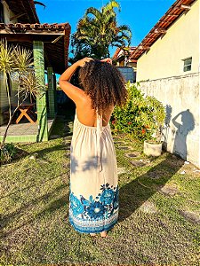 VESTIDO ANGELITA - ALTO VERÃO - AZUL-VISCOSE PRÉ LAVADO