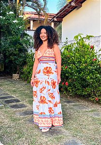 VESTIDO SÃO LUÍS -VERÃO-AMARELO ESTAMPADO -CREPE DE SEDA