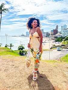 VESTIDO TRANCOSO - SALVADOR E SEUS ENCANTOS -VISCOSE PRÉ LAVADO