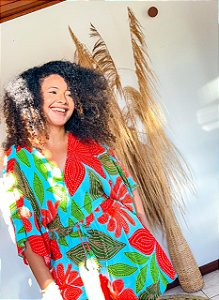CONJUNTO PAULA - ESTAÇÕES-AZUL -VISCOSE PRÉ LAVADO ,GRAMADURA 140