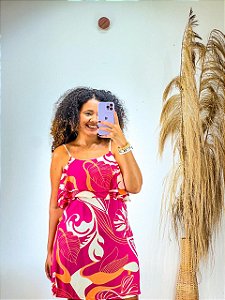 VESTIDO CARLA- ESTAÇÕES-ROSA-VISCOSE PRÉ LAVADO ,GRAMADURA 140