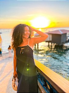VESTIDO LUZ- OUTONO-LINHO - PRETO