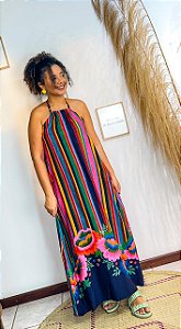 VESTIDO  MARIA - ESTAÇÕES - FLORES-VISCOSE PRÉ LAVADO
