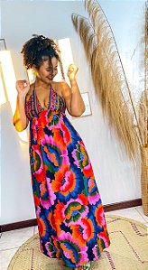 VESTIDO FLORA - ESTAÇÕES - FLORES-VISCOSE PRÉ LAVADO