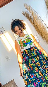VESTIDO CAMISA - FLORA BRASILEIRA-VISCOSE PRÉ LAVADO