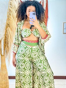 KIMONO ESTELA - CIDADE DOS AZULEJOS -FLUITY - VERDE