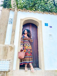 VESTIDO MARIA FLOR - FLOR DO SERTÃO-VISCOSE PRÉ LAVADO