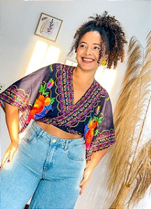 CROPPED MORCEGO - BELEZA TROPICAL -VISCOSE PRÉ LAVADO