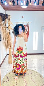 VESTIDO LAURA - BOHO - BRANCO -VISCOSE PRÉ LAVADO