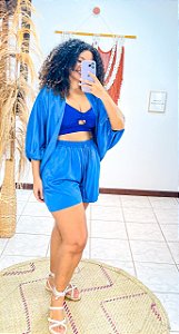 CONJUNTO KIMONO LASTEX - ESTAÇÕES-AZUL-VISCOSE PRÉ LAVADO ,GRAMADURA 140