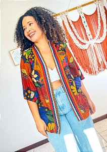 KIMONO  - FLOR DO SERTÃO -COLORIDO - VISCOSE PRÉ LAVADO