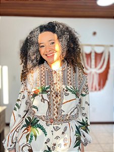 CAMISA BOTÕES- PÔR DO SOL -BRANCA-VISCOSE PRÉ LAVADO