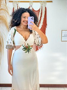 VESTIDO SOL- PÔR DO SOL -BRANCO-VISCOSE PRÉ LAVADO