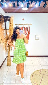VESTIDO ALCINHA-CURTO- PRIMAVERA VERÃO -VERDE- VISCOLINHO