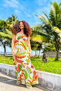 VESTIDO LÍGIA DE ALÇA- PRIMAVERA VERÃO -COLORIDO- VISCOLINHO