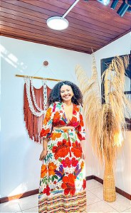SAIA ÁGATA - PRAIA URBANA -DETALHES LARANJA- VISCOSE PRÉ LAVADO