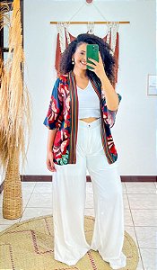 KIMONO  - PRAIA URBANA -VERMELHO - VISCOSE PRÉ LAVADO